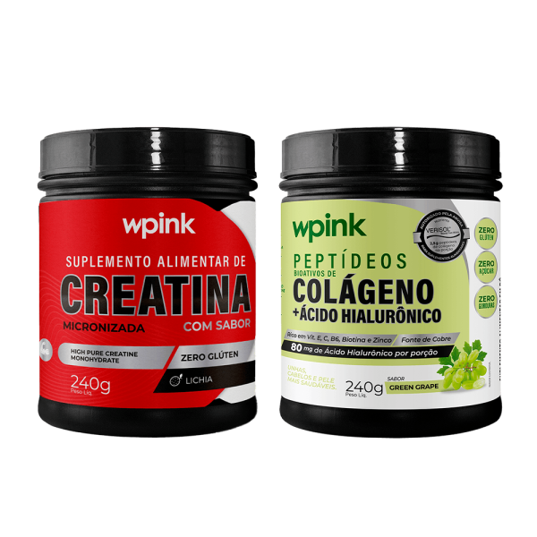 colágeno de uva verde - 240g + creatina de lichia - 240g - wp