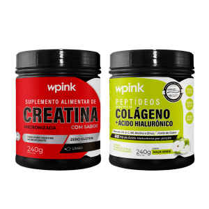 colágeno de maçã verde - 240g + creatina de limão 240g - wp