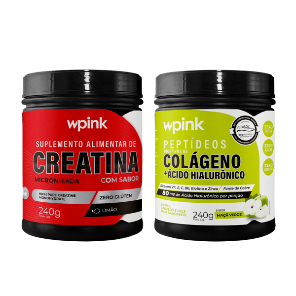 colágeno de maçã verde - 240g + creatina de limão 240g - wp