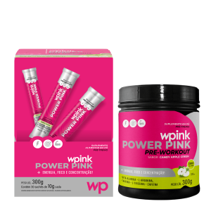 super power pink de maçã verde + power pink de uva verde - pré-treino- 300g - wp