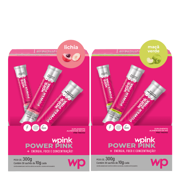 power pink de lichia 300g + power pink de maçã verde 300g - wp