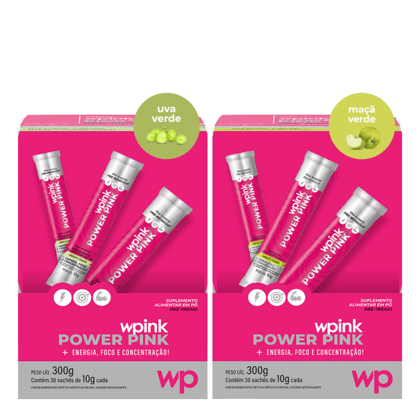 power pink de uva verde 300g + power pink de maçã verde 300g - wp