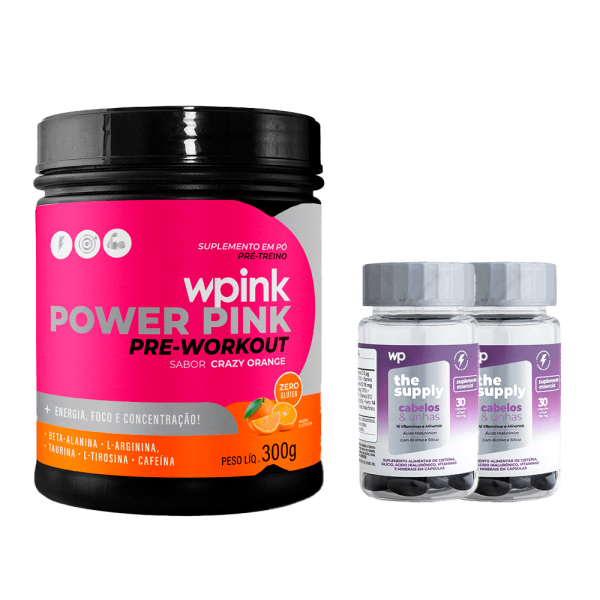 super power pink de laranja 300g + 2 cabelos e unhas - wp