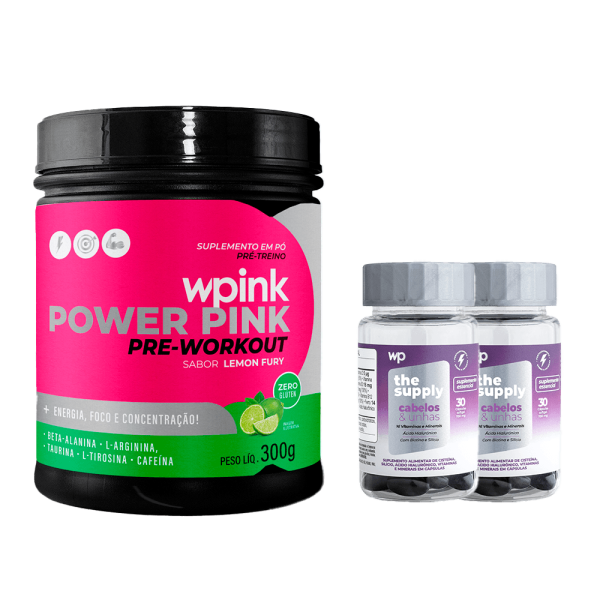 super power pink de limão 300g + 2 cabelos e unhas - wp