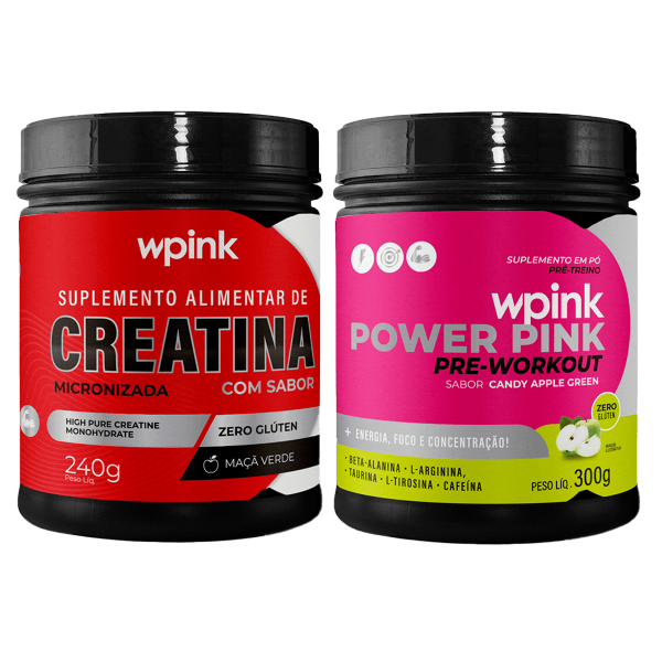 creatina maçã verde 240g - super power pink de maçã verde - pré-treino – 300g
