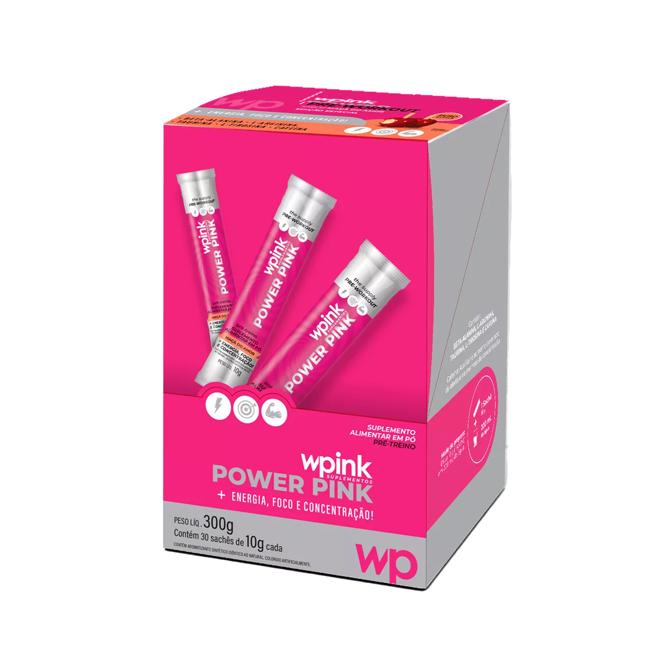 power pink de maçã do amor - pré-treino - 300g - wp - Image 4